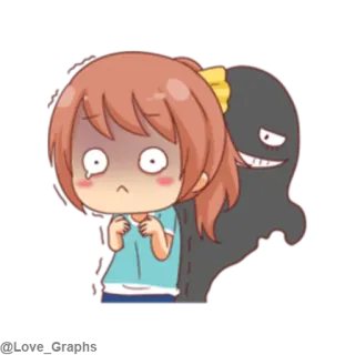 😱 anime, pegatina, asustado, fantasma, dibujos animados telegram sticker
