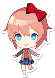 😢 Sayori Doki Doki Literature Club! Anime, Chibi, Mignon, Manga, DDLC, Sayori, Doki Doki Literature Club, Sticker telegram sticker