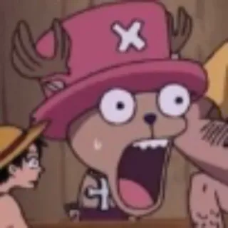 😨 Tony Tony Chopper One Piece Аниме, Персонаж, One Piece, Чоппер, Шок, Мультфильм, Смешной telegram sticker