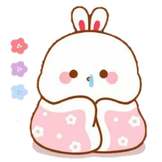 🐰 토끼, 귀여운, 카와이, 동물, 만화, 스티커 telegram sticker