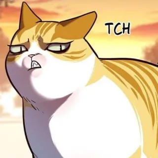 🥴 TCH 고양이, 주황색 태비, 짜증, 표정, 만화, 동물 telegram sticker