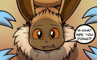 🎾 Eevee Pokemon W-WHAT ARE YOU DOING? telegram sticker