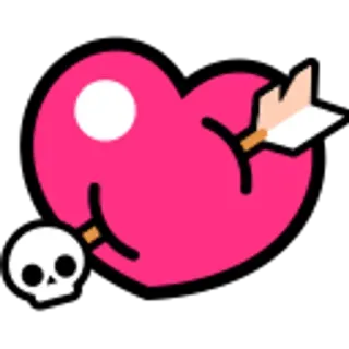 💘 cuore, freccia, teschio, amore, san valentino telegram sticker