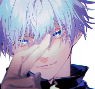 😏 Gojo Satoru Jujutsu Kaisen โกโจ ซาโตรุ, มหาเวทย์ผนึกมาร, อนิเมะ, ตัวละคร, ท่าทางไม่สุภาพ telegram sticker