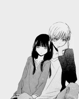 🖤 アニメ, カップル, マンガ, 恋愛, 愛, 関係 telegram sticker