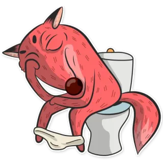 🚽 fuchs, toilette, sitzen, cartoon, tier, badezimmer, humor telegram sticker