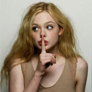🤫 mujer, rubia, retrato, dedo en los labios, shhh, silencio telegram sticker