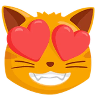 😻 kot, miłość, oczy w serca, emoji, szczęśliwy, kreskówka telegram sticker
