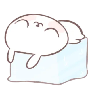 🍒 mono, foca, animal, dibujos animados, hielo, kawaii, adorable telegram sticker