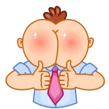 👍 trasero, dibujos animados, humor, pulgar arriba telegram sticker