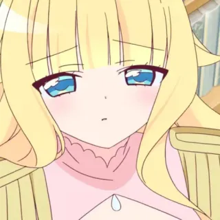 ☁️ anime, chica, pelo rubio, linda, triste, llorar whatsapp sticker