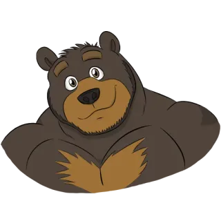 😊 медведь, мультфильм, животное, милый, бурый медведь whatsapp sticker