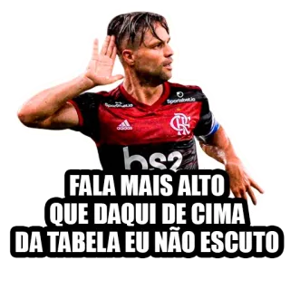 👂 FALA MAIS ALTO QUE DAQUI DE CIMA DA TABELA EU NÃO ESCUTO football, sport, football, mème, brésil, liga telegram sticker