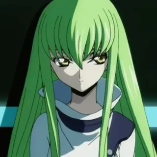 😒 C.C. Code Geass Anime, Capelli verdi, Ragazza, Personaggio telegram sticker