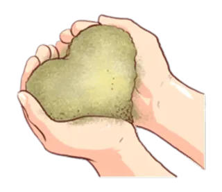 ❣ mãos, coração, amor, areia telegram sticker