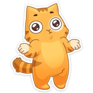 🤗 猫, 可爱, 卡通, 动物, 橙色 telegram sticker