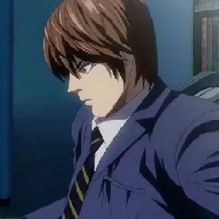 📓 Light Yagami Death Note Аниме, Студент, Серьезный, Костюм telegram sticker