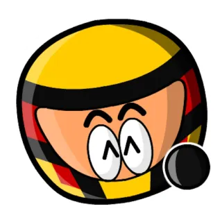 👋 ヘルメット, レース, 漫画, ドライバー, 黄色, 黒 telegram sticker