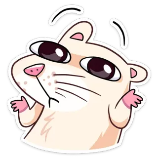 😕 Hamster, Tier, süß, verwirrt, unsicher, Nagetier whatsapp sticker