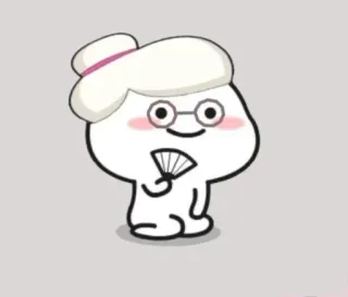 ✨ Desenho animado, Personagem, Fã, Branco, Chapéu, Fofo telegram sticker