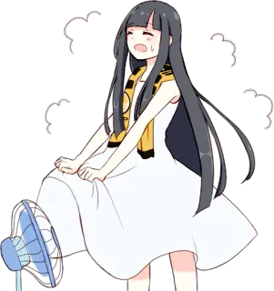 😩 สาวอนิเมะ, น่ารัก, แฟนคลับ, เหงื่อออก, เขินอาย telegram sticker