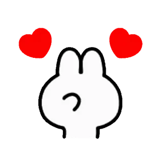 🤗 мультфильм, кролик, сердце, милый, животное, наклейка whatsapp sticker