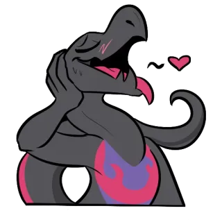 😘 reptile, monster, character, creature, heart whatsapp sticker