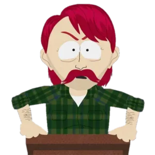 👨‍🌾 Mr. Garrison South Park เซาท์พาร์ค, มิสเตอร์แกร์ริสัน, การ์ตูน, โกรธ, ตัวละคร telegram sticker