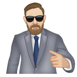 😎 homme, costume, cravate, lunettes de soleil, emoji, pointage telegram sticker