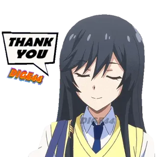 😀 THANK YOU DIGE44 anime, cảm ơn, dige44, cô gái, sự cảm kích, biểu hiện, lòng biết ơn telegram sticker