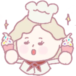 🎂 chef, cupcake, comida, assar, sobremesa, fofo, doce, pastelaria telegram sticker