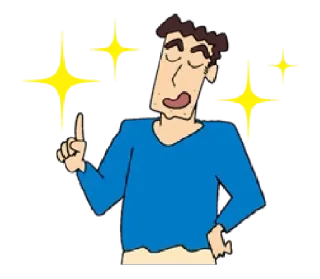 ☝ cartoon, man, sparkles, pointing telegram sticker
