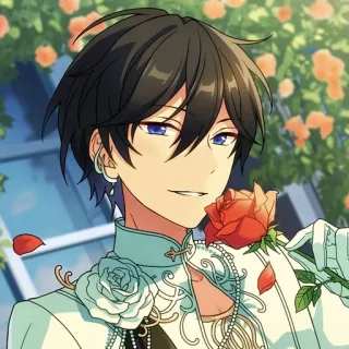 😘 Anime, Personagem, Flor, Rosa, Retrato whatsapp sticker