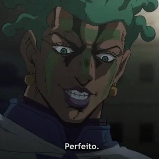 🌿 Perfeito. Anime, lächelnd, Gesicht, grüne Haare telegram sticker