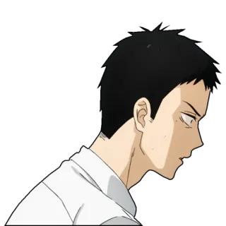 😨 อนิเมะ, ผู้ชาย, ภาพเหมือน, ตัวละคร, ด้านข้าง telegram sticker