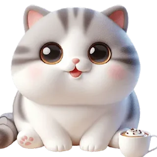 ☕️ gato, gatito, lindo, animal, café, kawaii telegram sticker