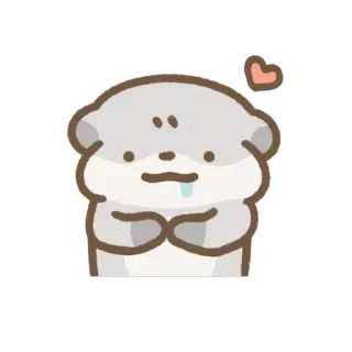 🤤 hamster, mignon, kawaii, coeur, autocollant whatsapp sticker