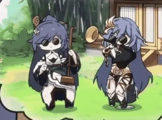 😂 chibi, music, cartoon, anime telegram sticker