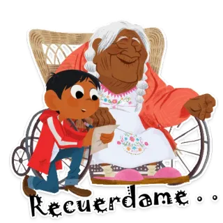 😊 Coco Recuérdame Coco, Disney, Pixar, Remember me, Abuela Coco, Miguel, Grandmother, Mexican culture telegram sticker