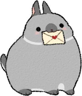 ❤️ tier, hase, buchstabe, herz, süß, liebe, umschlag telegram sticker