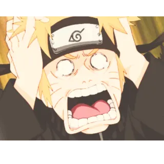 😫 Naruto anime, manga, naruto, reaction, shocked, worried, scared telegram sticker