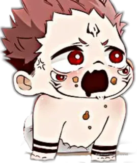 😠 Ryomen Sukuna Jujutsu Kaisen Anime, Sticker, Baby, Jujutsu Kaisen, Sukuna telegram sticker