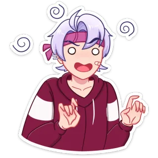 😵‍💫 Desenho animado, Anime, Personagem, Expressão, Confuso, Adesivo telegram sticker