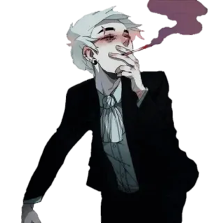 🧊 สูบบุหรี่, อนิเมะ, บุหรี่, อีโม, โกธิค telegram sticker