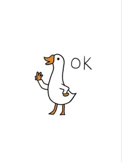 🌟 OK duck, bird, ok, agreement, cartoon, animal telegram sticker