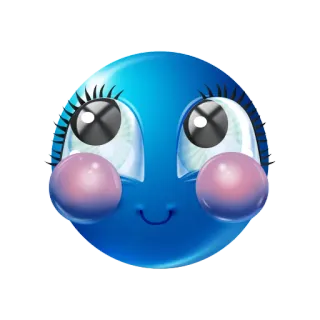 ☺️ carino, emoji, blu, faccia, occhi telegram sticker