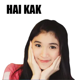 🙋 HAI KAK salam, wanita, senyum, hai, kak whatsapp sticker