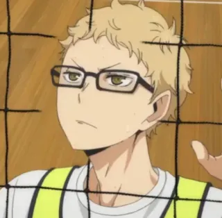 ✨ Kei Tsukishima Haikyuu!! anime, haikyuu, tsukishima, kei tsukishima, volleyball, character telegram sticker