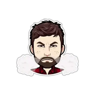 😤 bitmoji, cartoon, avatar, man, angry, portrait telegram sticker
