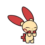 😁 pokemon, minccino, cute, red, tan, anime, animated telegram sticker